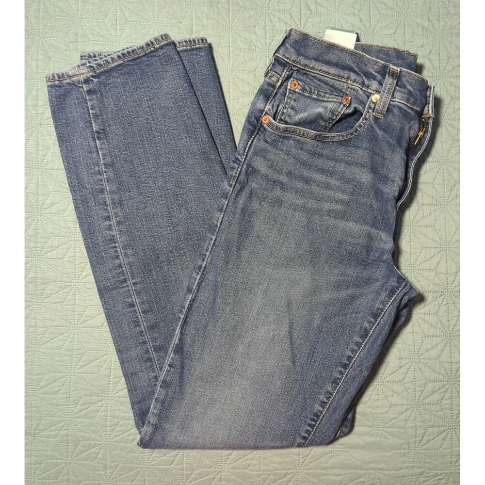 Levi's Premium 502 Big E Regular Taper Fit Mens Jeans 32x34 Stonewashed Zip Fly